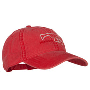 Maryland with Map Outline Embroidered Washed Cotton Twill Cap