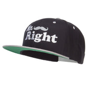 Mr Right Mustache Embroidered Snapback