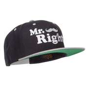 Mr Right Mustache Embroidered Snapback