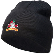 Merry Christmas Santa Claus Embroidered Short Beanie