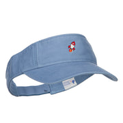 Mini Rocket Embroidered Cotton Washed Visor