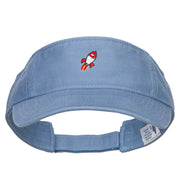 Mini Rocket Embroidered Cotton Washed Visor