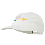 Mississippi State Flower Embroidered Washed Cap