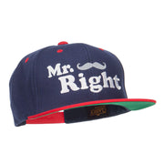 Mr Right Mustache Embroidered Snapback