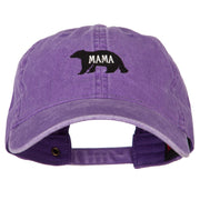 Mama Bear Embroidered Washed Cap