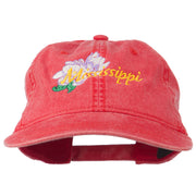 Mississippi State Flower Embroidered Washed Cap