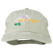 Mississippi State Flower Embroidered Washed Cap