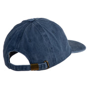 Mario World Logo Circle Patched Unstructured Pigment Dyed Cotton Cap - Navy OSFM