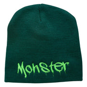 Monster Embroidered Short Beanie