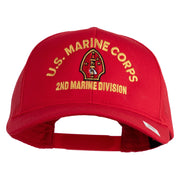 U.S. Marine Corps 2nd Marine Division Embroidered Solid Cotton Twill Mesh Prostyle Cap - Red OSFM