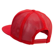 Leo Astrology Embroidered 5 Panel Mesh Trucker Snapback Cap - Red OSFM