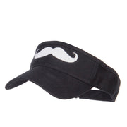 Mustache Embroidered Brushed Sun Visor