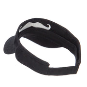 Mustache Embroidered Brushed Sun Visor