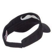 Mustache Embroidered Brushed Sun Visor