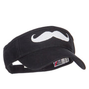 Mustache Embroidered Brushed Sun Visor