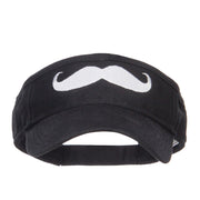 Mustache Embroidered Brushed Sun Visor