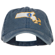 Massachusetts Map State Flag Embroidered Cap