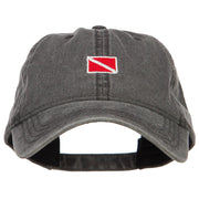 Mini Scuba Flag Embroidered Washed Cap