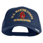 U.S. Marine Corps 2nd Marine Division Embroidered Solid Cotton Twill Mesh Prostyle Cap - Navy OSFM