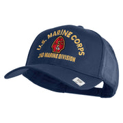 U.S. Marine Corps 2nd Marine Division Embroidered Solid Cotton Twill Mesh Prostyle Cap - Navy OSFM