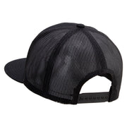 Leo Astrology Embroidered 5 Panel Mesh Trucker Snapback Cap - Black OSFM