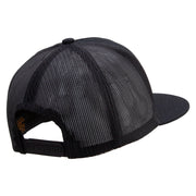 Leo Astrology Embroidered 5 Panel Mesh Trucker Snapback Cap - Black OSFM