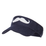 Mustache Embroidered Brushed Sun Visor