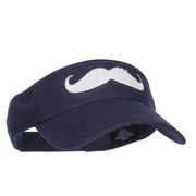 Mustache Embroidered Brushed Sun Visor