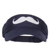 Mustache Embroidered Brushed Sun Visor