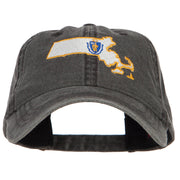 Massachusetts Map State Flag Embroidered Cap