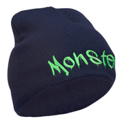 Monster Embroidered Short Beanie