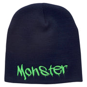 Monster Embroidered Short Beanie