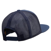 Leo Astrology Embroidered 5 Panel Mesh Trucker Snapback Cap - Navy OSFM