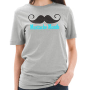 Mustache Month Graphic Design Unisex Ring Spun Combed Cotton Short Sleeve Deluxe Jersey T-Shirt