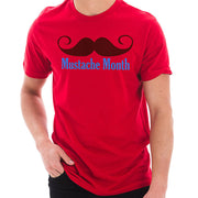 Mustache Month Graphic Design Unisex Ring Spun Combed Cotton Short Sleeve Deluxe Jersey T-Shirt