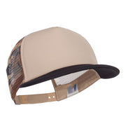 Flat Bill Foam Camo Mesh Trucker Cap