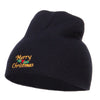 Merry Christmas Mistletoe Embroidered Short Beanie