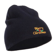 Merry Christmas Mistletoe Embroidered Short Beanie