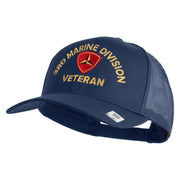 3rd Marine Division Veteran Embroidered Solid Cotton Twill Mesh Prostyle Cap - Navy OSFM