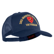 3rd Marine Division Veteran Embroidered Solid Cotton Twill Mesh Prostyle Cap - Navy OSFM