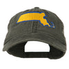 Massachusetts State Map Embroidered Washed Cap