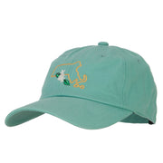 Massachusetts Trailing Arbutus with Map Embroidered Unstructured Washed Cap