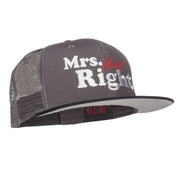 Mrs Always Right Embroidered Mesh Snapback