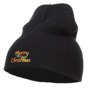 Merry Christmas Mistletoe Embroidered Short Beanie