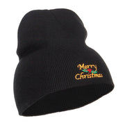 Merry Christmas Mistletoe Embroidered Short Beanie