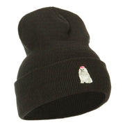 Maltese Embroidered Long Beanie