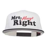 Mrs Always Right Embroidered Mesh Snapback