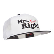 Mrs Always Right Embroidered Mesh Snapback