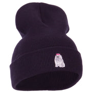 Maltese Embroidered Long Beanie