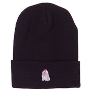 Maltese Embroidered Long Beanie